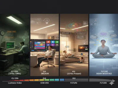 CLI → GUI → VUI: "Make me more lazy" background